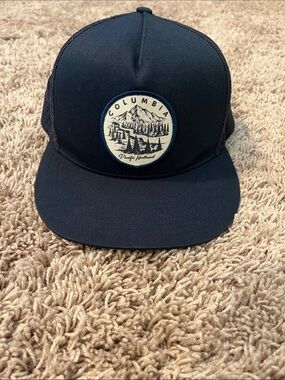 Columbia Navy Blue Trucker Hat with Mountain Patch